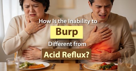 How Is the Inability to Burp Different from Acid Reflux?