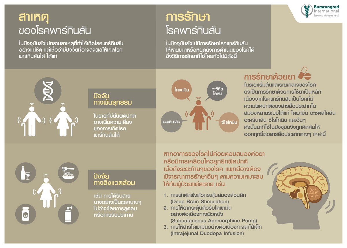 สาเหตุของโรคพาร์กินสัน infographic