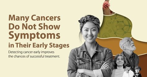 Many cancers do not show symptoms in their early stages. Detecting cancer early improves the chances of sucessful treatment.