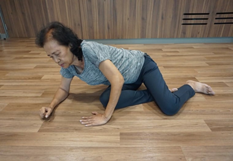 Getting up from the floor after a fall