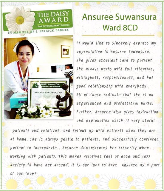 The DAISY Award Bumrungrad International Ms.Ansuree